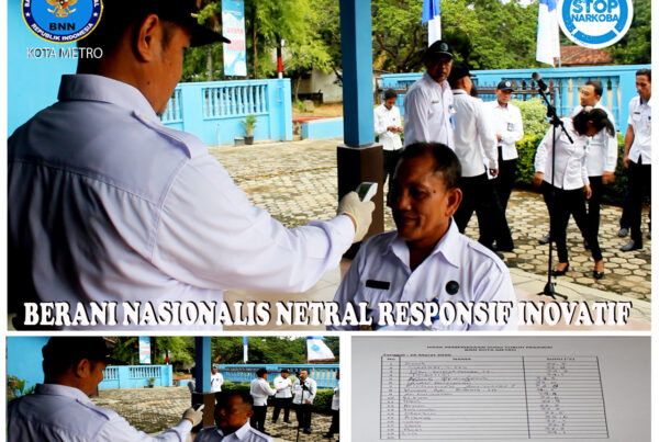Apel Pagi Rutin dan Pemeriksaan Suhu Tubuh Pegawai BNN Kota Metro