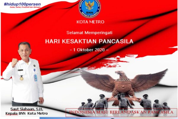 BNN Kota Metro Mengucapkan Selamat Memperingati Hari Kesaktian Pancasila
