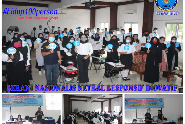 BNN KOTA METRO MELAKUKAN DISEMINASI P4GN DI PKKMB STMIK DHARMA WACANA Metro