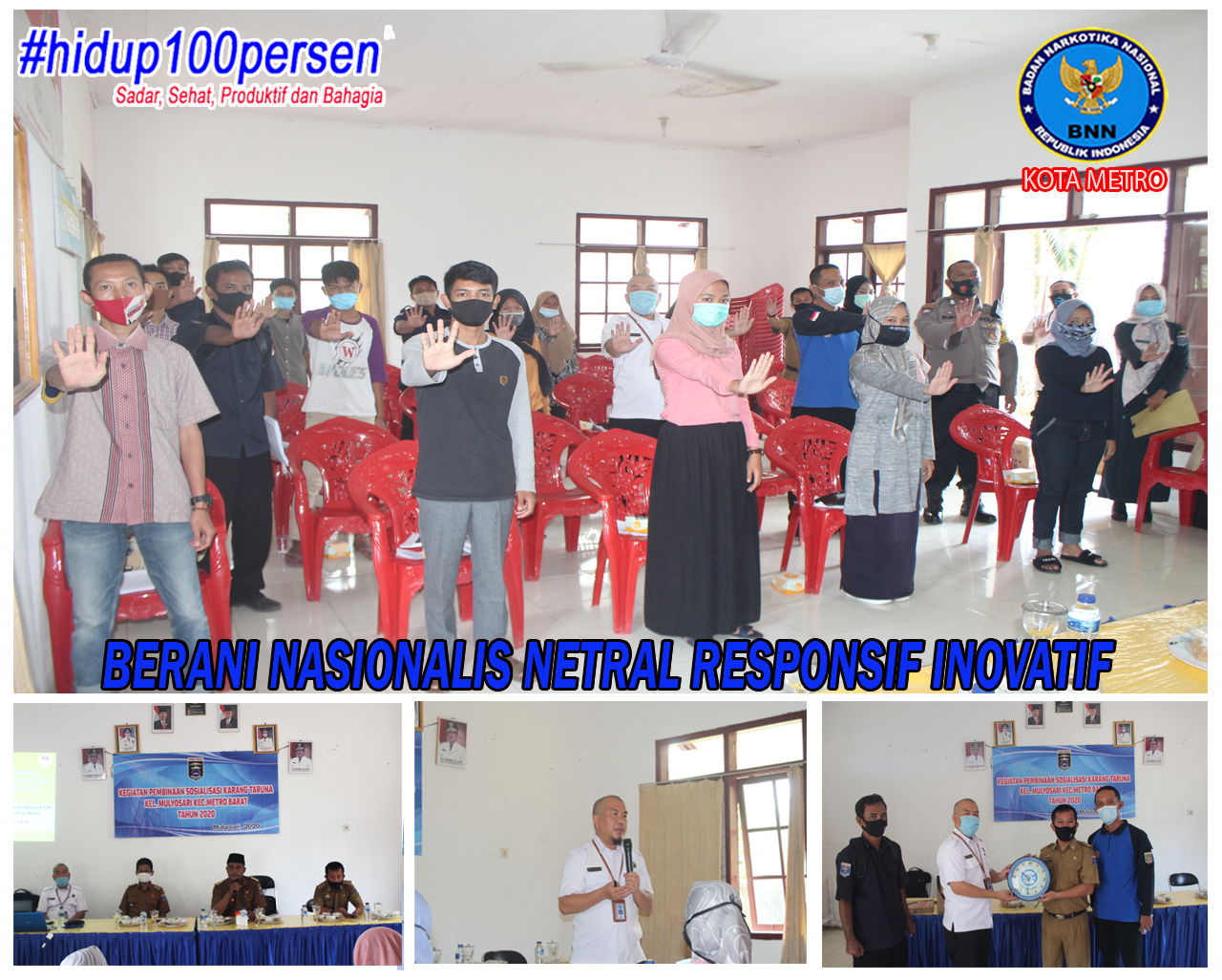 29 September 2020, BNN Kota Mtero Melakukan Diseminfo P4GN Karang Taruna Kel. Mulyosari