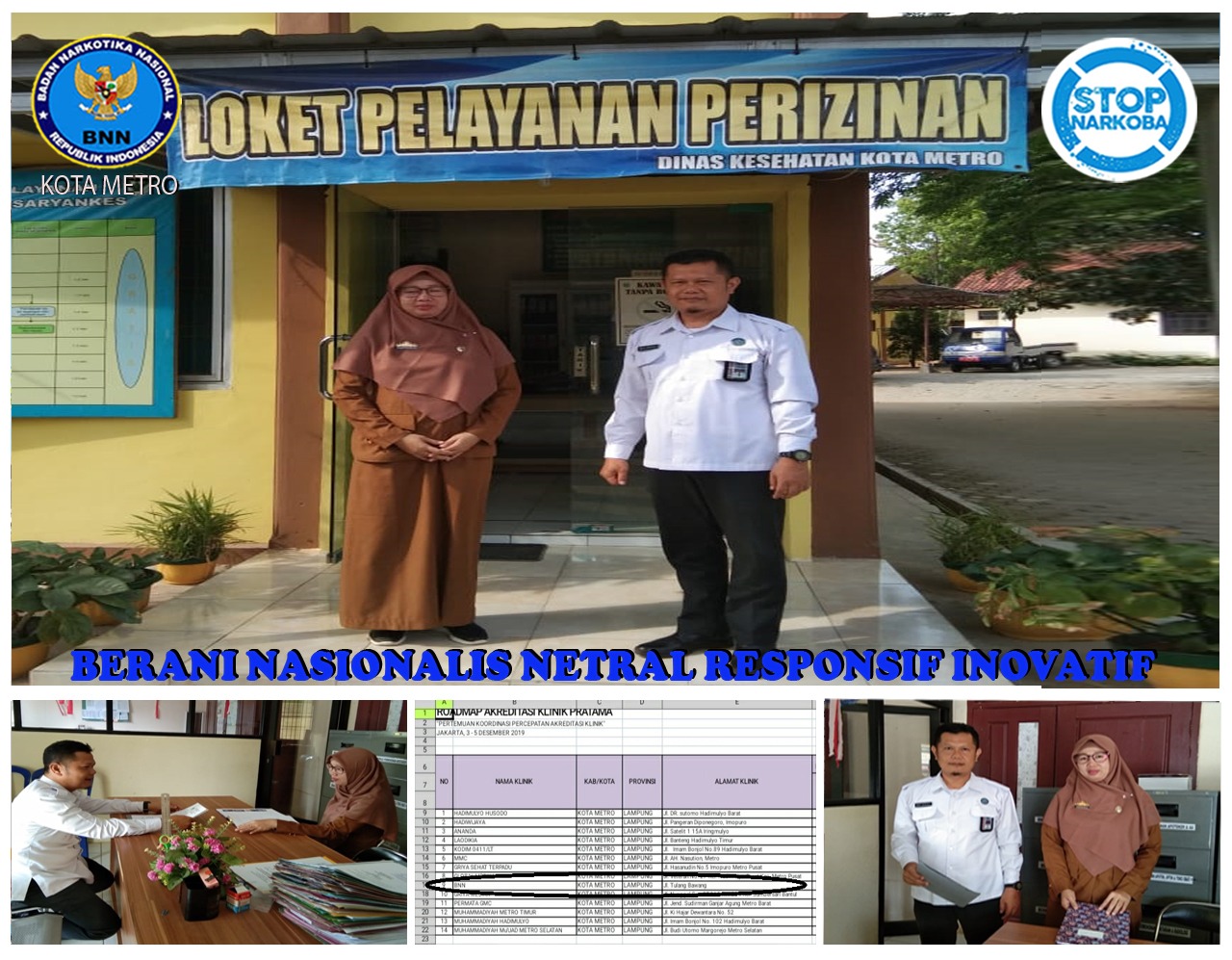 KOORDINASI DENGAN DINAS KESEHATAN KOTA METRO TENTANG ROADMAP AKREDITASI KLINIK PRATAMA