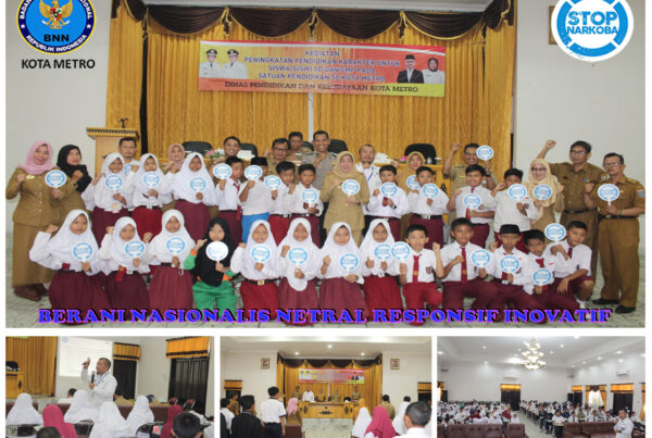 BNN Kota Metro Selaku Narasumber Pendidikan Karakter Siswa SD dan SMP Disdikbud Metro