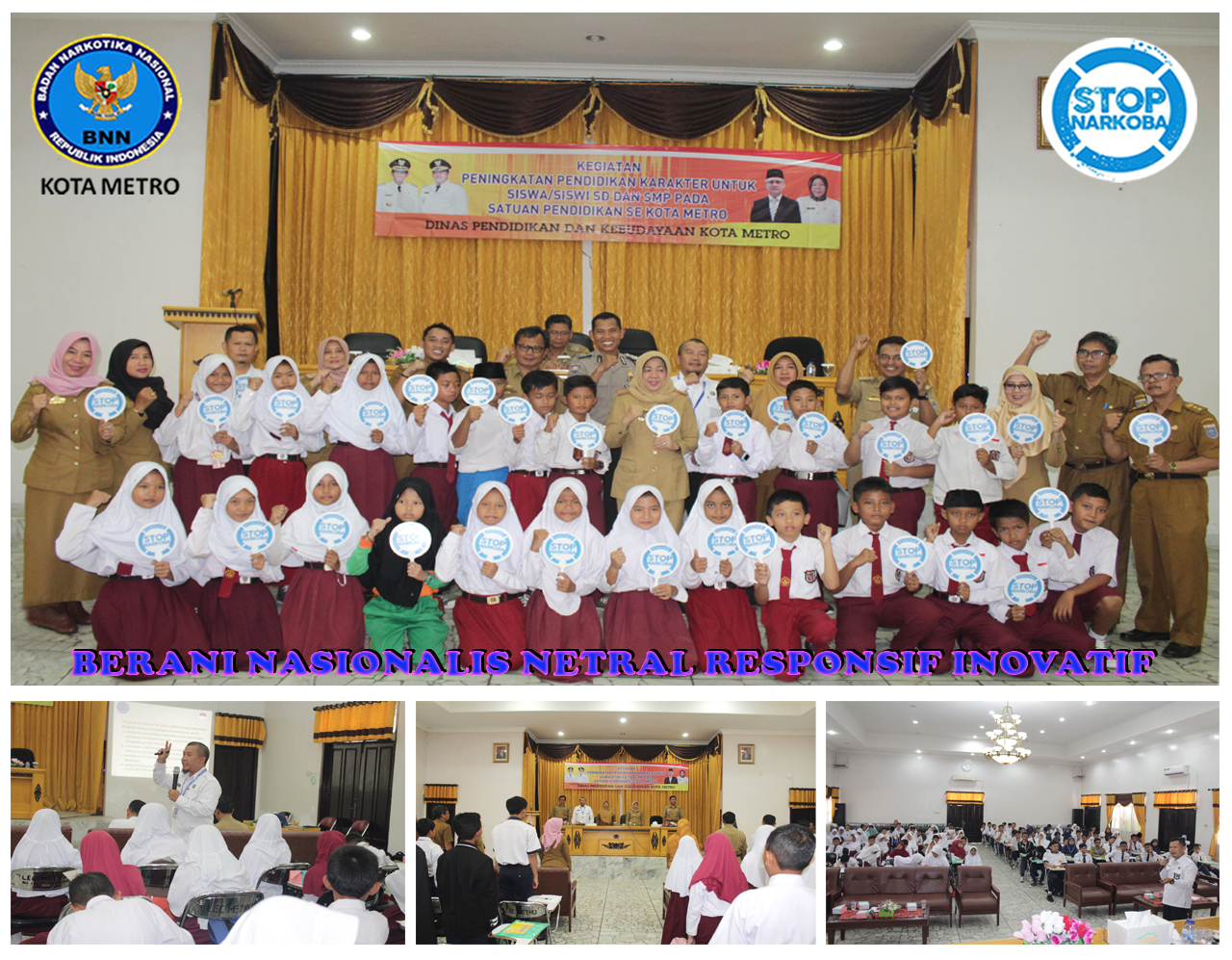 BNN Kota Metro Selaku Narasumber Pendidikan Karakter Siswa SD dan SMP Disdikbud Metro