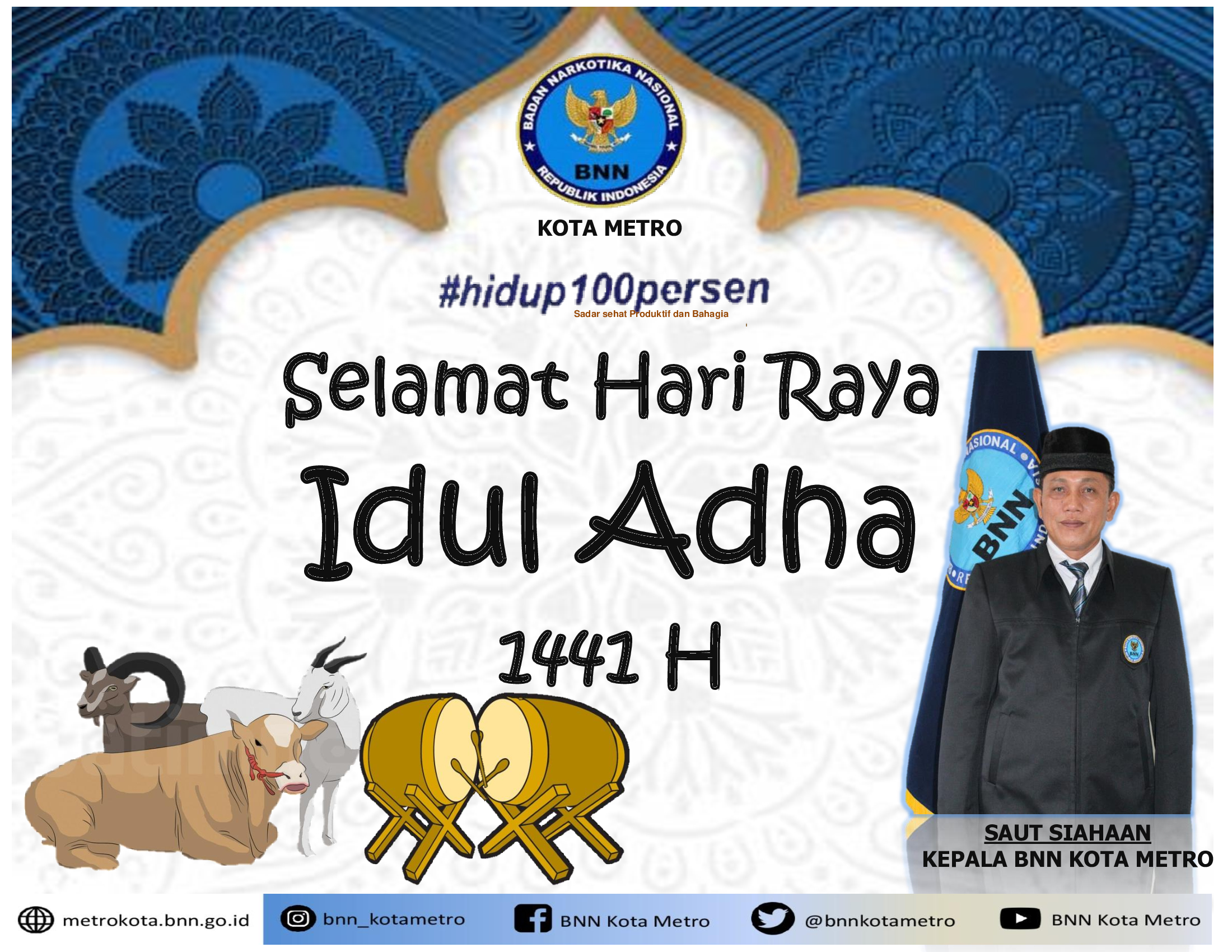 BNN KOTA METRO MENGUCAPKAN SELAMAT HARI RAYA IDUL ADHA 1441 H