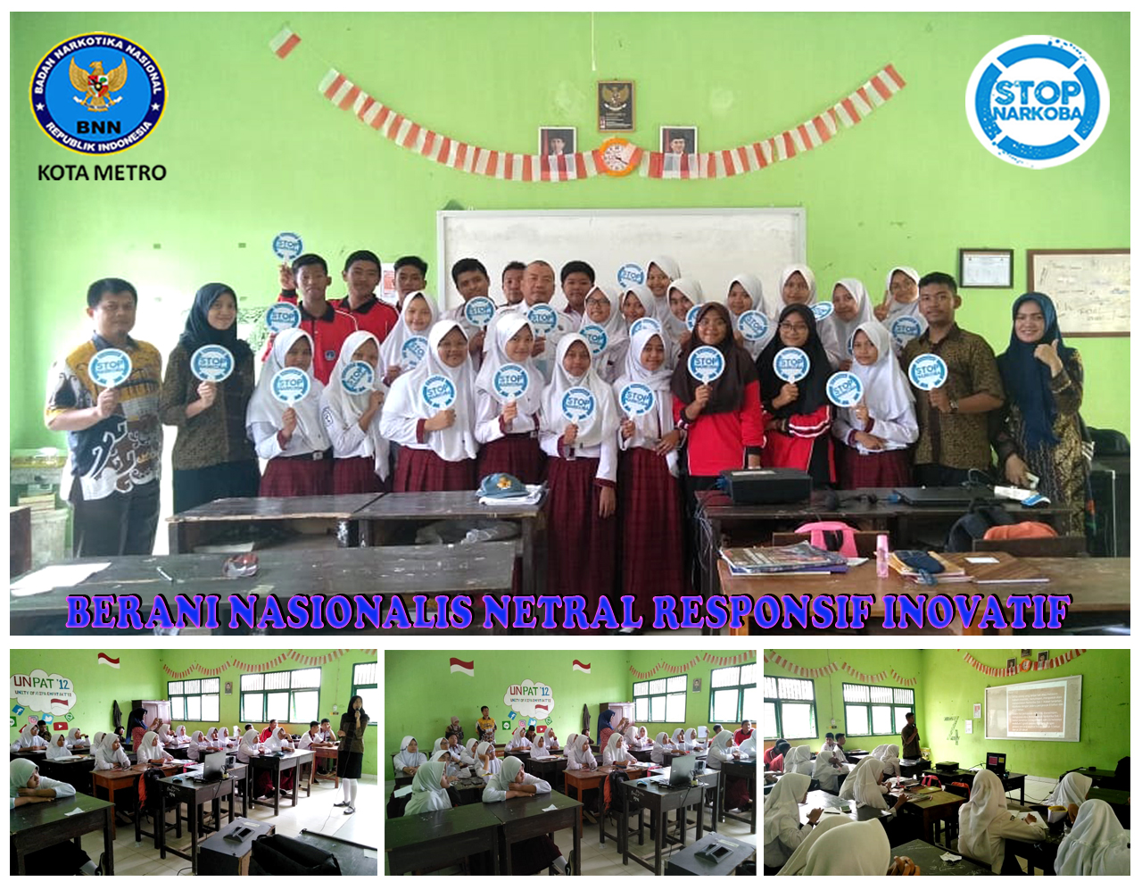 BNN Kota Metro Sosialisasi P4GN Duta Anti Narkoba SMAN 5 Metro