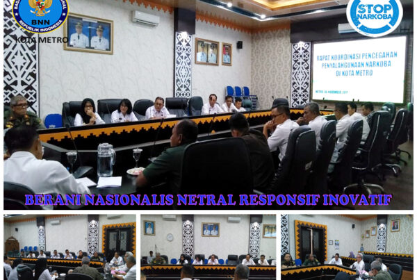 BNN Kota Metro Mengikuti Rakor Pelaksanaan P4GN Pemkot Metro Tahun 2019