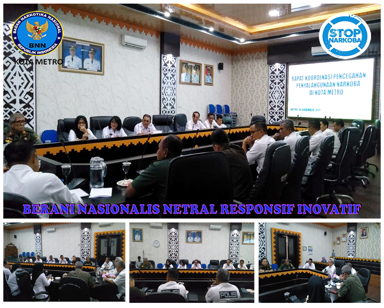 BNN Kota Metro Mengikuti Rakor Pelaksanaan P4GN Pemkot Metro Tahun 2019