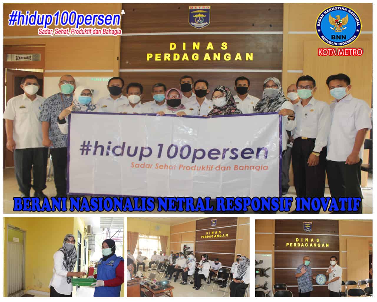 BNN Kota Metro Sosialisasi P4GN + Test Urine Dinas Perdagangan BNN Kota Metro Sosialisasi P4GN + Test Urine Dinas Perdagangan