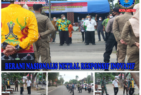 KEPALA BNN KOTA METRO MENGIKUTI APEL TIM SATUAN TUGAS PERCEPATAN PENANGANAN COVID-19 DAN GIAT SOSIALISASI