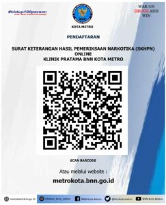 Daftar SKHPN di BNN Kota Metro sekarang bisa ONLINE