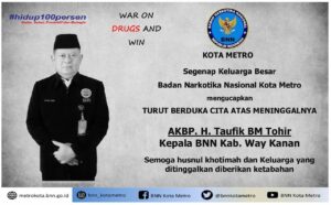 BNN Kota Metro Turut Berduka Cita atas Meninggalnya Kepala BNN Kab Way Kanan