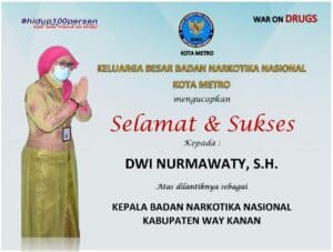 BNN Kota Metro Mengucapkan Selamat dan Sukses kepada Kepala BNN Kab. Way Kanan yang Baru