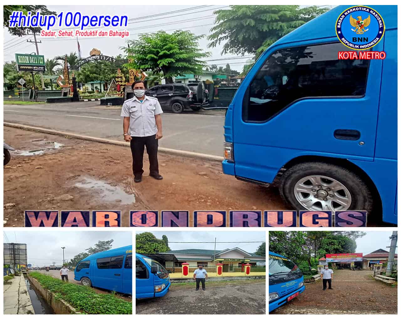 BNN Kota Metro Melakukan Penyuluhan P4GN Keliling di Wilayah Hadimulyo Barat