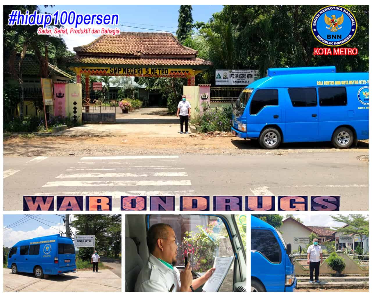 BNN Kota Metro Mengadakan KIE P4GN Keliling di Wilayah Kel. Rejomulyo