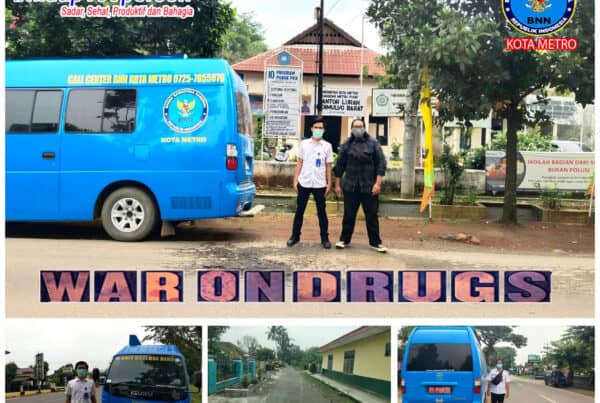 BNN Kota Metro Melakukan KIE P4GN Keliling di Wilayah Kel. Hadimulyo Barat