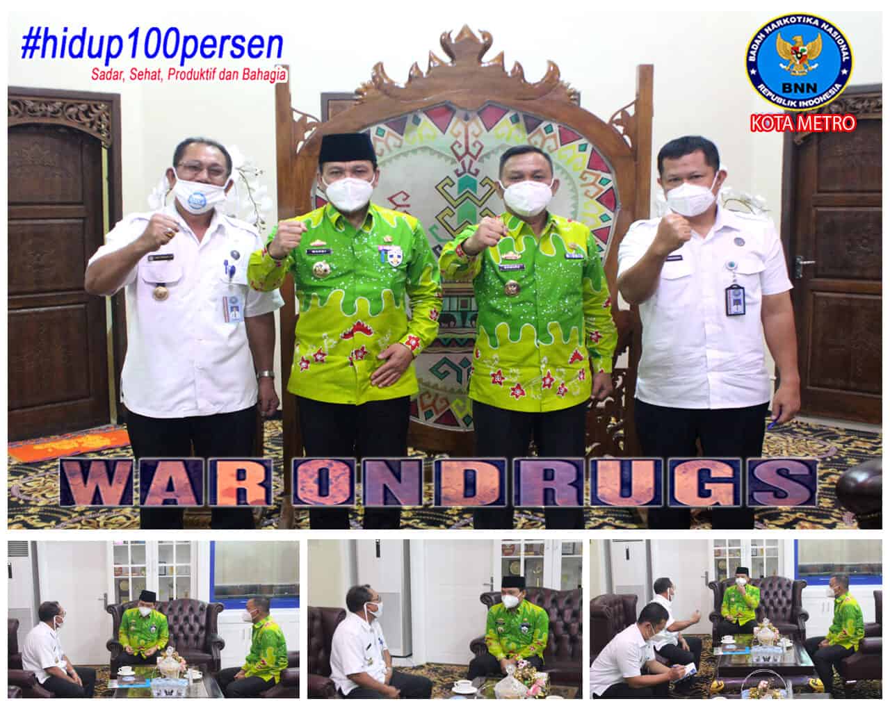 BNN KOTA METRO KOORDINASI PROGRAM P4GN DENGAN WALIKOTA METRO