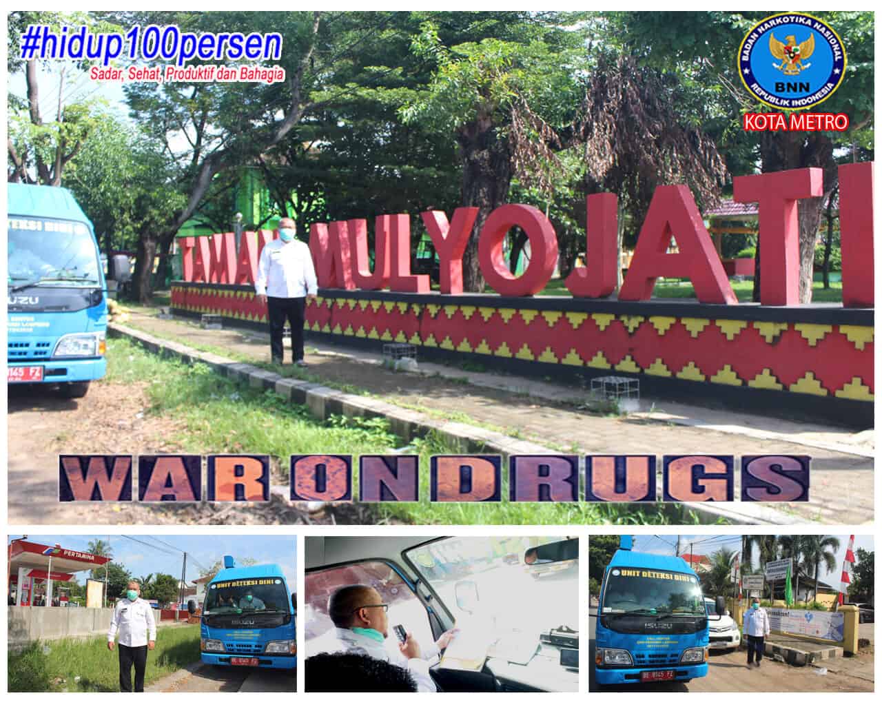 BNN Kota Metro Melaksanakan KIE P4GN Keliling di Wilayah Kelurahan Mulyojati