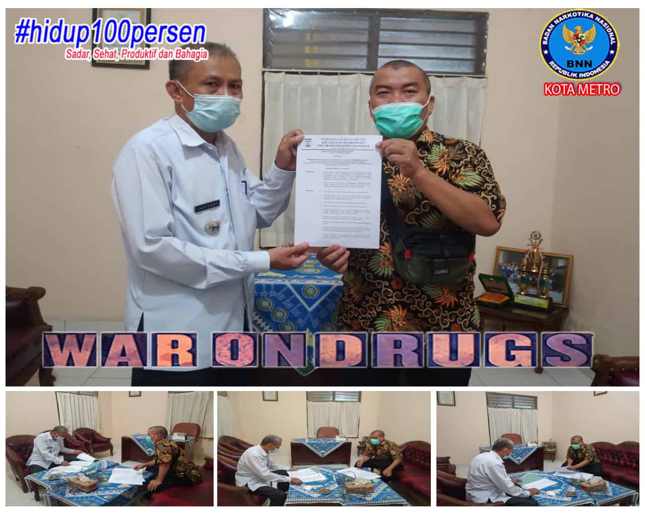 BNN Kota Metro Melakukan Koordinasi P4GN Dengan Plt Lurah Hadimulyo Barat