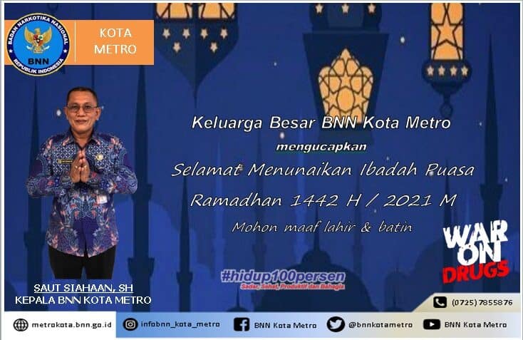 BNN Kota Metro mengucapkan Selamat Menunaikan Puasa Ramadhan 1442 H