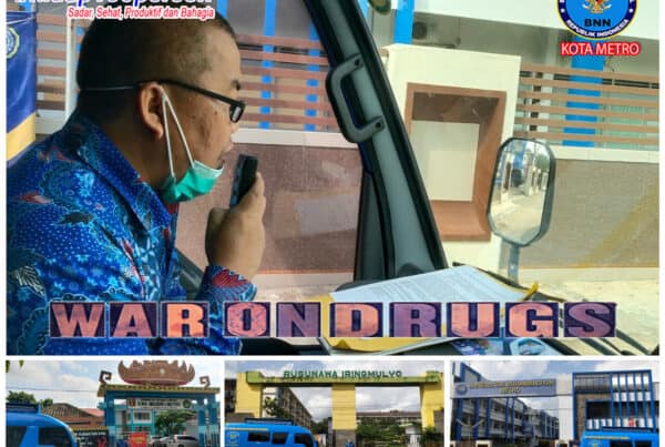 BNN Kota Metro Melakukan KIE P4GN Keliling di Wilayah Kel Kel. Iringmulyo