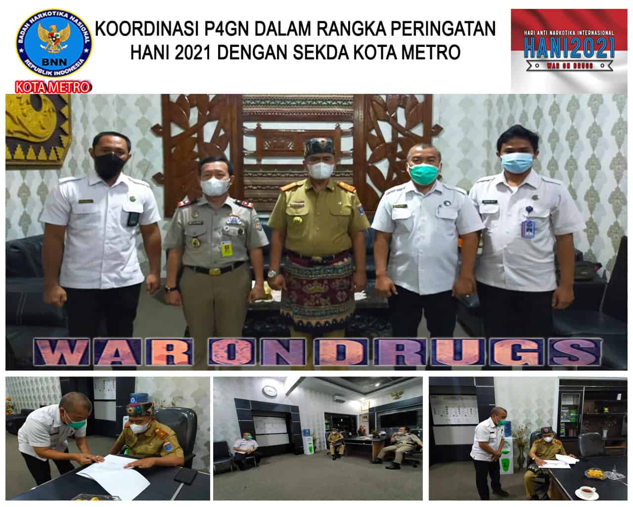 BNN Kota Metro Koordinasi P4GN Pra HANI dengan SEKDA Kota Metro