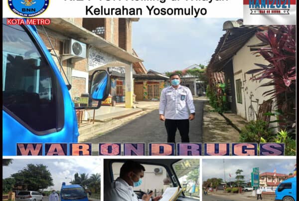 BNN Kota Metro Melakukan KIE P4GN Keliling di Wilayah Kelurahan Yosomulyo