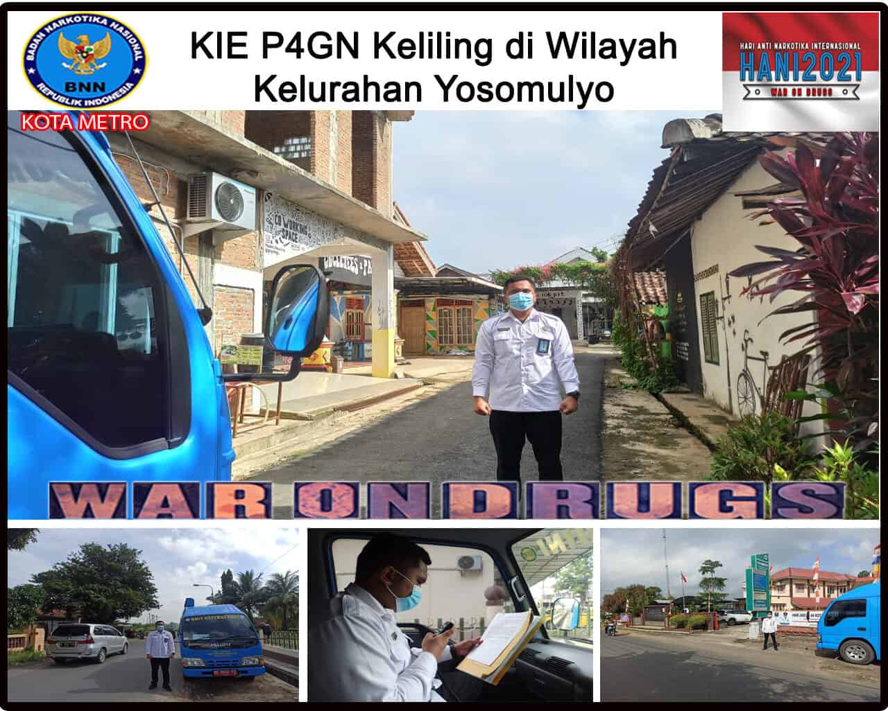 BNN Kota Metro Melakukan KIE P4GN Keliling di Wilayah Kelurahan Yosomulyo