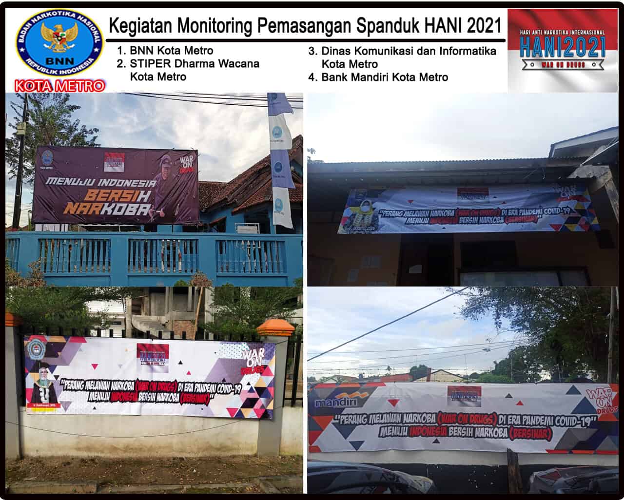 BNN Kota Metro Melakukan Monitoring Spanduk HANI Tahun 2021 BNN Kota Metro Melakukan Monitoring Spanduk HANI Tahun 2021