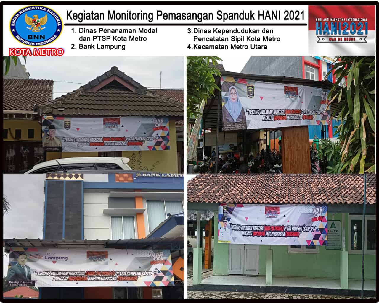 BNN Kota Metro Melakukan Monitoring Spanduk HANI Tahun 2021 BNN Kota Metro Melakukan Monitoring Spanduk HANI Tahun 2021