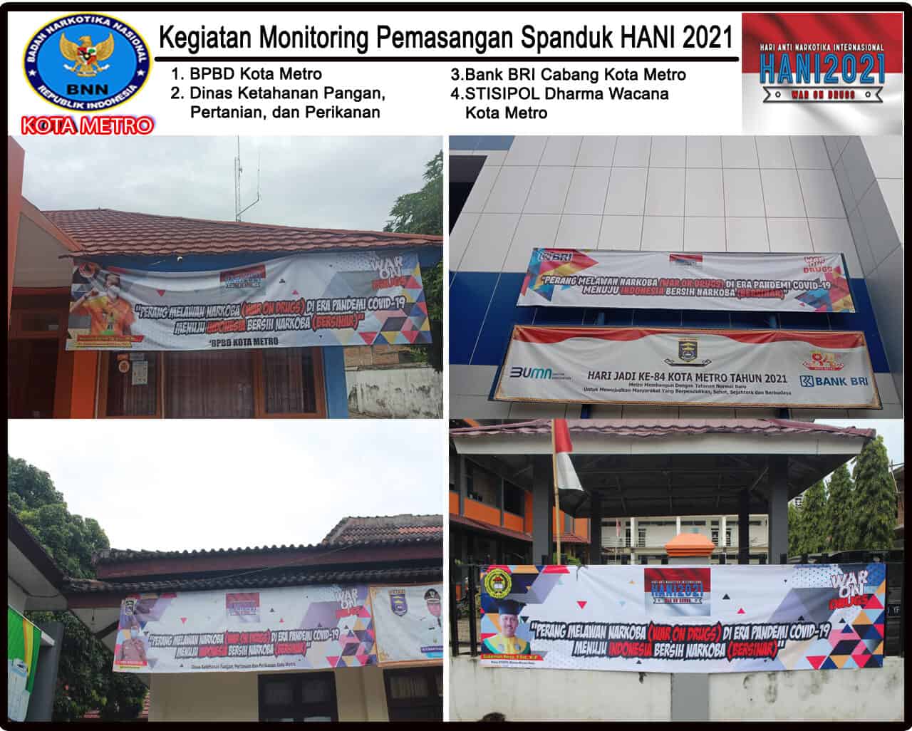 BNN Kota Metro Melakukan Monitoring Spanduk HANI Tahun 2021 BNN Kota Metro Melakukan Monitoring Spanduk HANI Tahun 2021