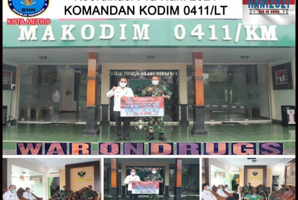BNN Kota Metro Melakukan Koordinasi Pra HANI dgn Komandan Kodim 0411/LT