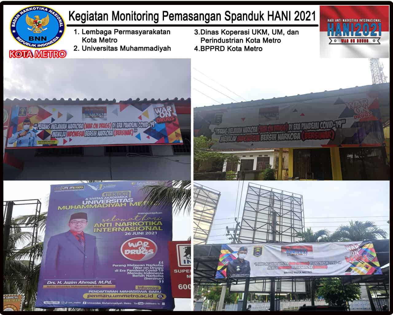 BNN Kota Metro Melakukan Monitoring Spanduk HANI Tahun 2021 BNN Kota Metro Melakukan Monitoring Spanduk HANI Tahun 2021