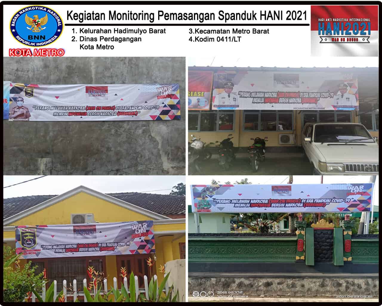 BNN Kota Metro Melakukan Monitoring Spanduk HANI Tahun 2021 Konsep Otomatis