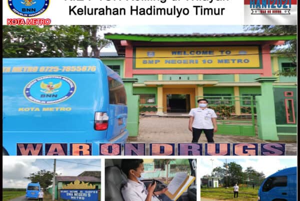 BNN Kota Metro Melakukan KIE P4GN Keliling di Wilayah Kelurahan Hadimulyo Timur