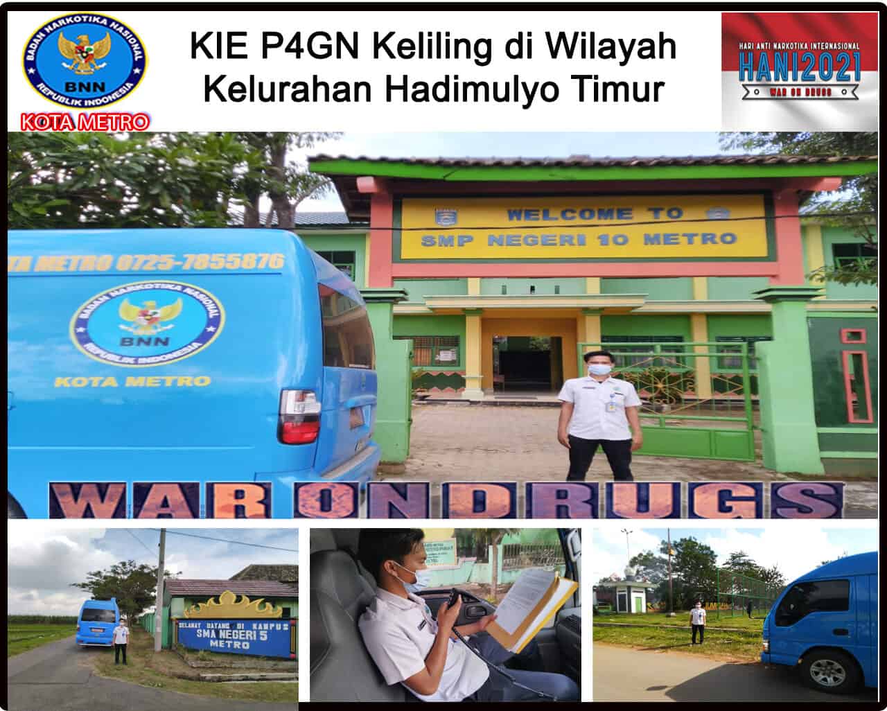 BNN Kota Metro Melakukan KIE P4GN Keliling di Wilayah Kelurahan Hadimulyo Timur BNN Kota Metro Melakukan KIE P4GN Keliling di Wilayah Kelurahan Hadimulyo Timur