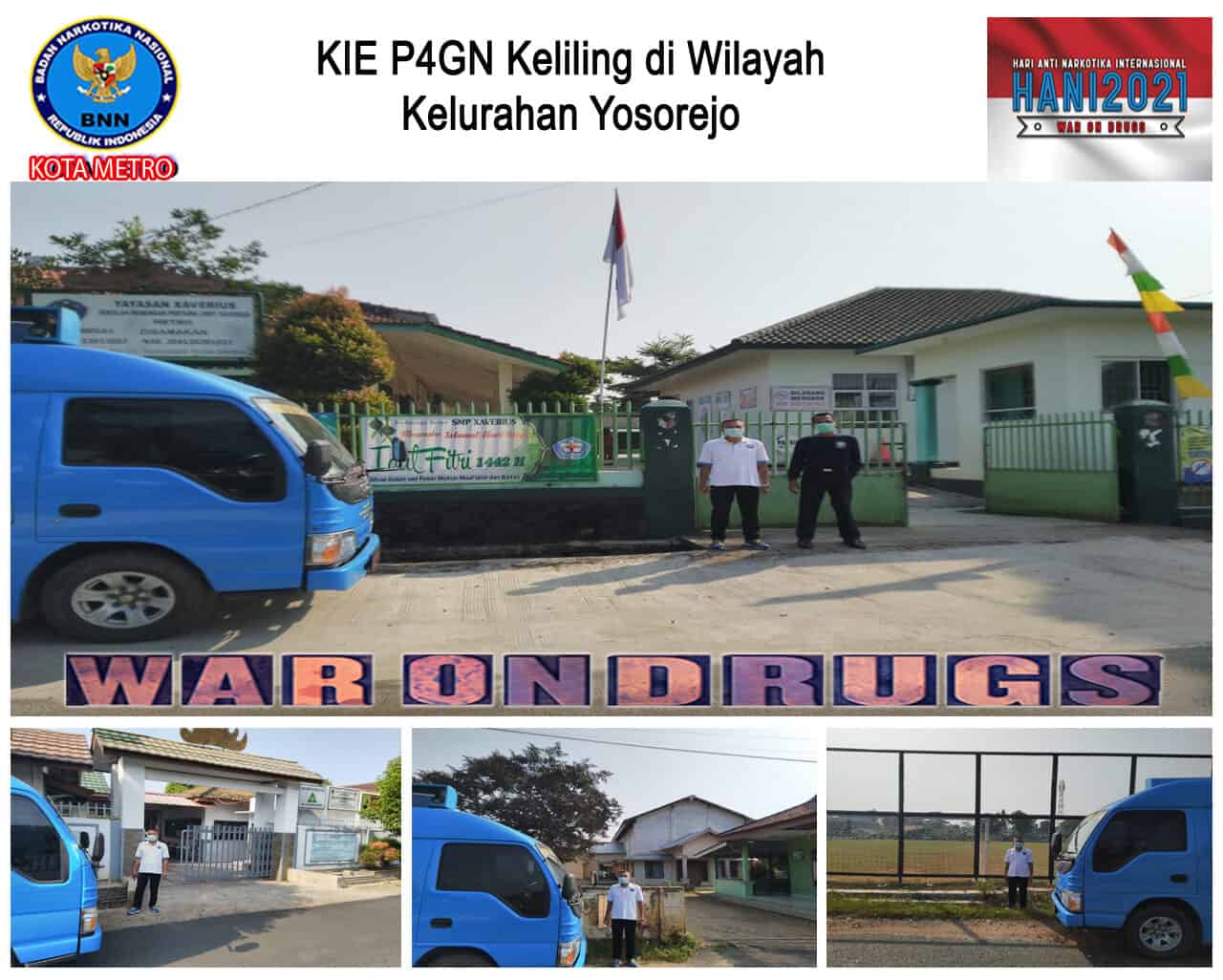 BNN Kota Metro Melakukan KIE P4GN Keliling di Wilayah Kelurahan Yosorejo