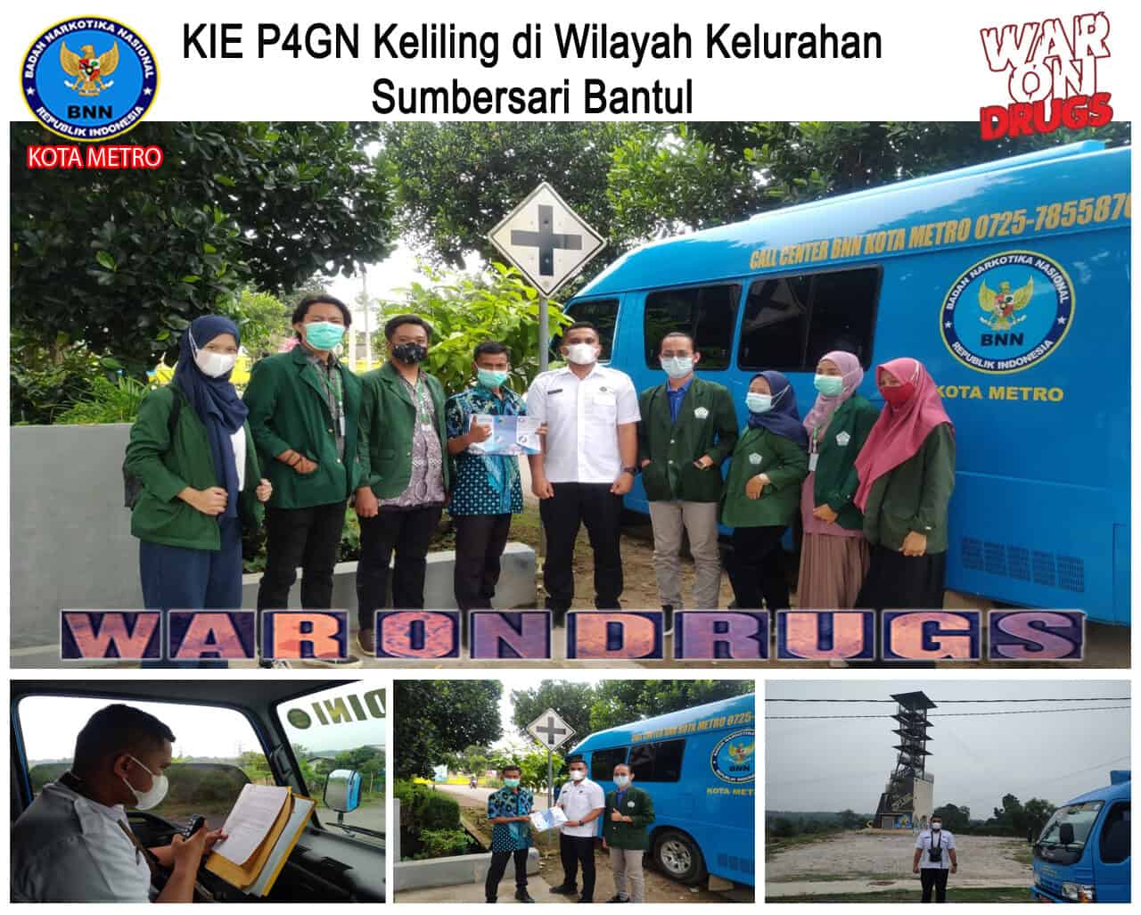 BNN Kota Metro Melakukan KIE P4GN Keliling di Wilayah Kel. Sumbersari Bantul Konsep Otomatis