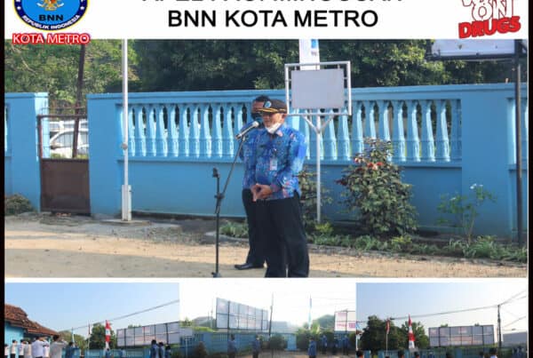BNN Kota Metro Melakukan Apel Pagi Di Lingkungan BNN Kota Metro