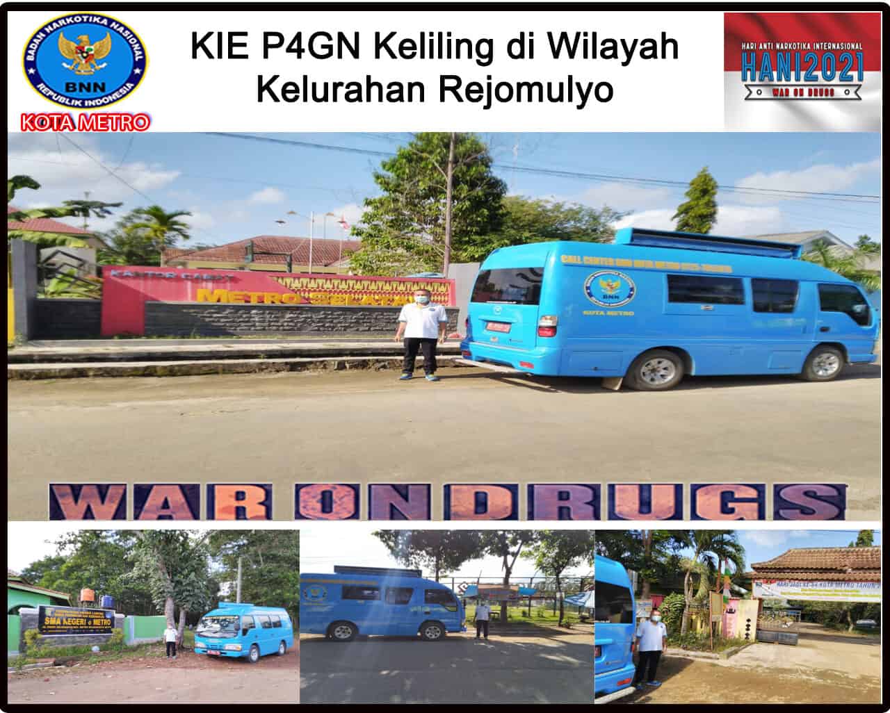 BNN Kota Metro Melakukan KIE P4GN Keliling di Wilayah Kelurahan Rejomulyo BNN Kota Metro Melakukan KIE P4GN Keliling di Wilayah Kelurahan Rejomulyo