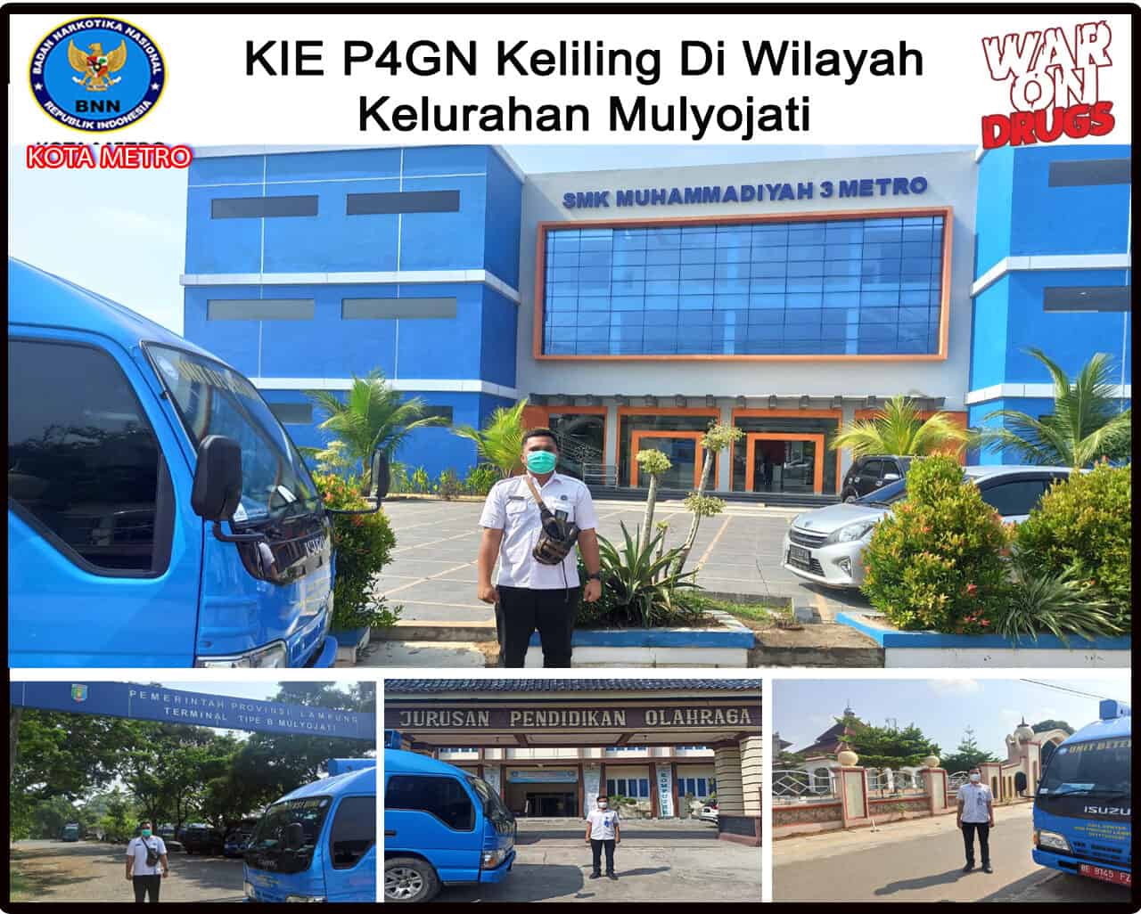 BNN Kota Metro Melakukan KIE P4GN Keliling di Wilayah Kelurahan Mulyojati Konsep Otomatis