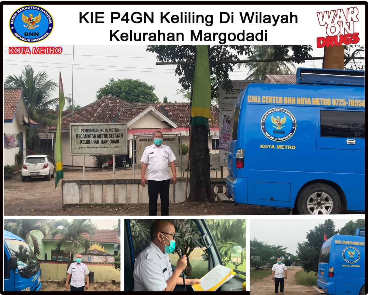 BNN Kota Metro Melakukan KIE P4GN Keliling di Wilayah Kelurahan Margodadi BNN Kota Metro Melakukan KIE P4GN Keliling di Wilayah Kelurahan Margodadi