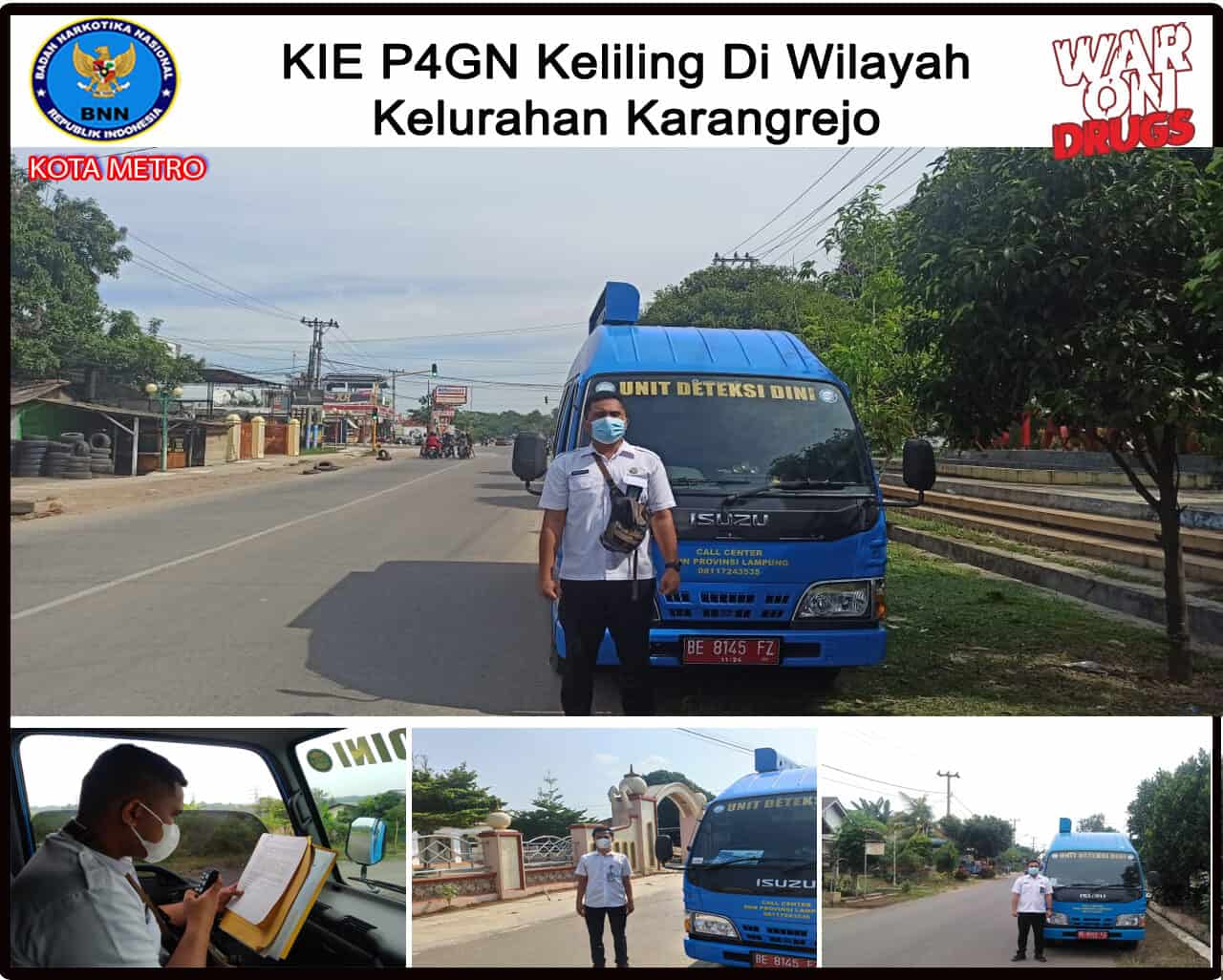 BNN Kota Metro Melakukan KIE P4GN Keliling di Wilayah Kelurahan Karangrejo BNN Kota Metro Melakukan KIE P4GN Keliling di Wilayah Kelurahan Karangrejo