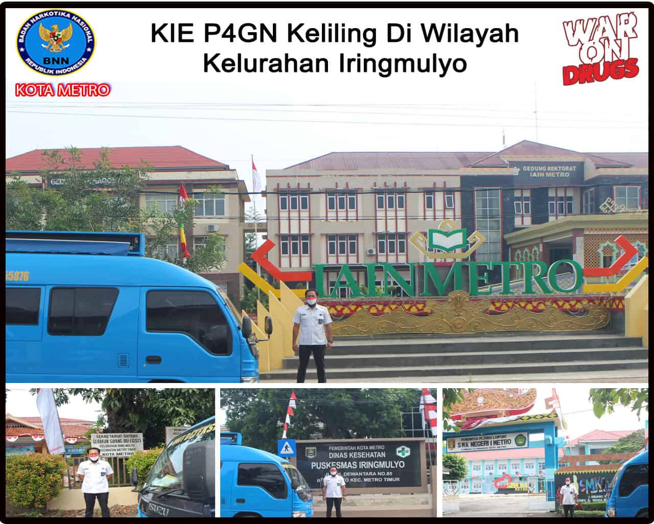 BNN Kota Metro Melakukan KIE P4GN Keliling di Wilayah Kelurahan Iringmulyo