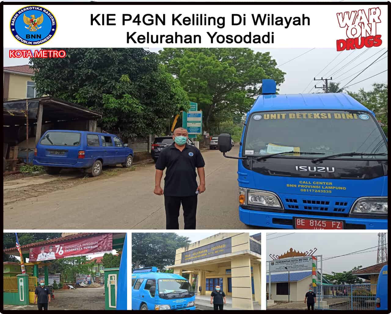 BNN Kota Metro Melakukan KIE P4GN Keliling Di Wilayah Kelurahan Yosodadi Konsep Otomatis