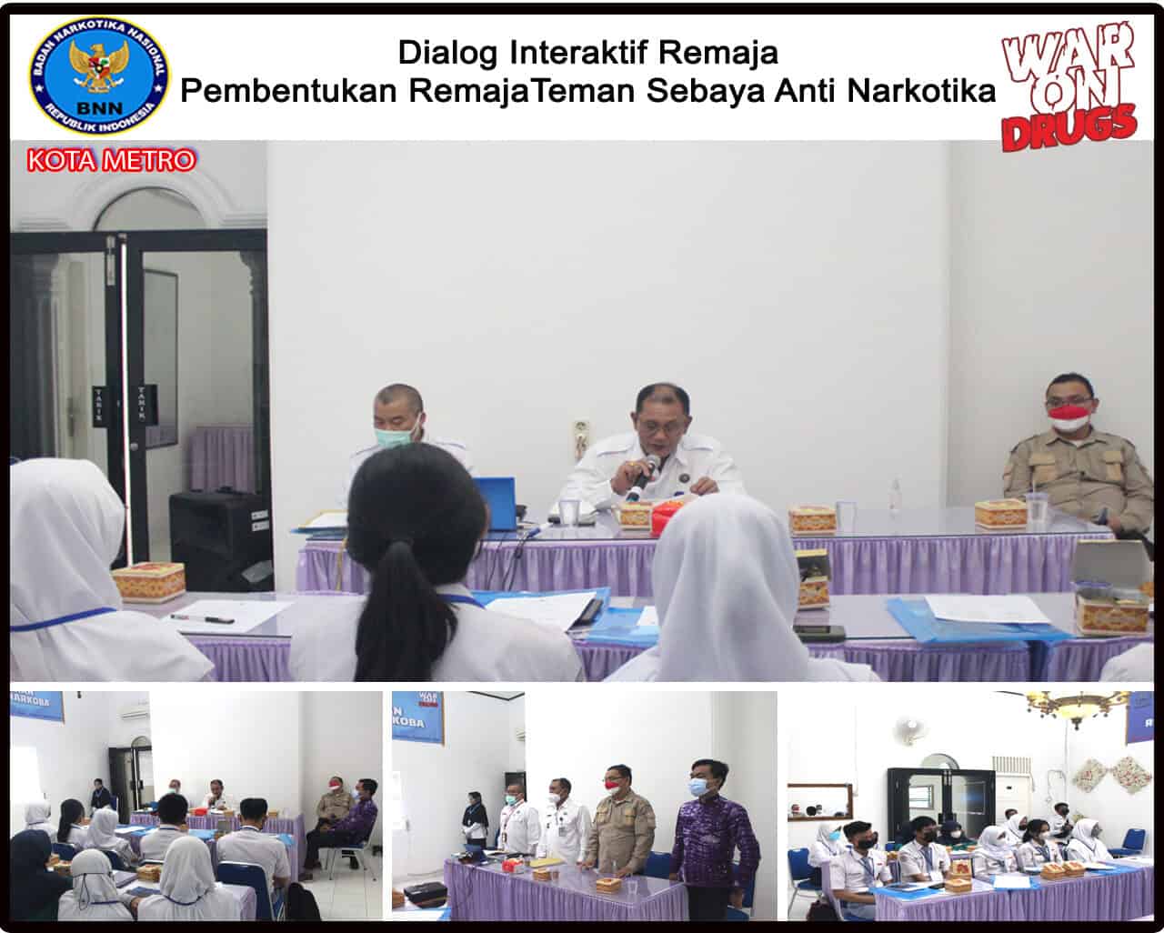 BNN Kota Metro Melakukan Kegiatan Dialog Interaktif Remaja Teman Sebaya Anti Narkotika Tahun 2021 (Pertemuan Pertama)