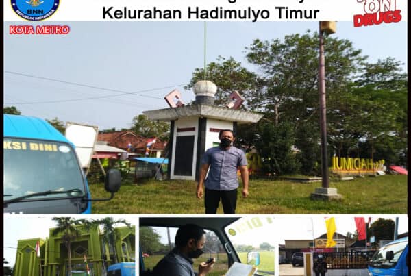 BNN Kota Metro Melakukan KIE P4GN Keliling di Wilayah Kelurahan Hadimulyo Timur
