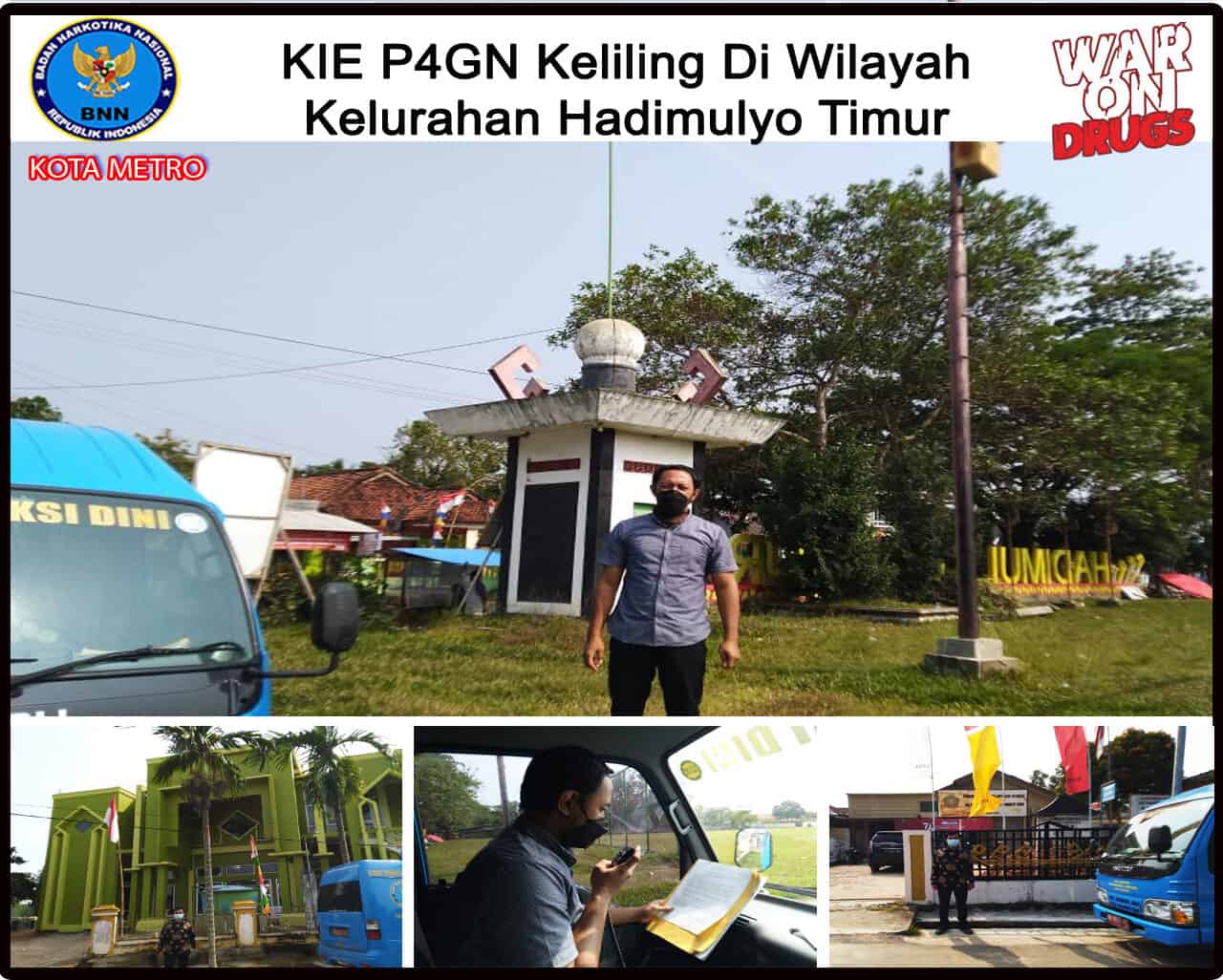 BNN Kota Metro Melakukan KIE P4GN Keliling di Wilayah Kelurahan Hadimulyo Timur BNN Kota Metro Melakukan KIE P4GN Keliling di Wilayah Kelurahan Hadimulyo Timur