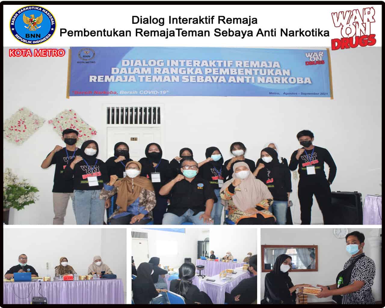 BNN Kota Metro Melakukan Kegiatan Dialog Interaktif Remaja Teman Sebaya Anti Narkotika Tahun 2021 (Pertemuan Ketiga))