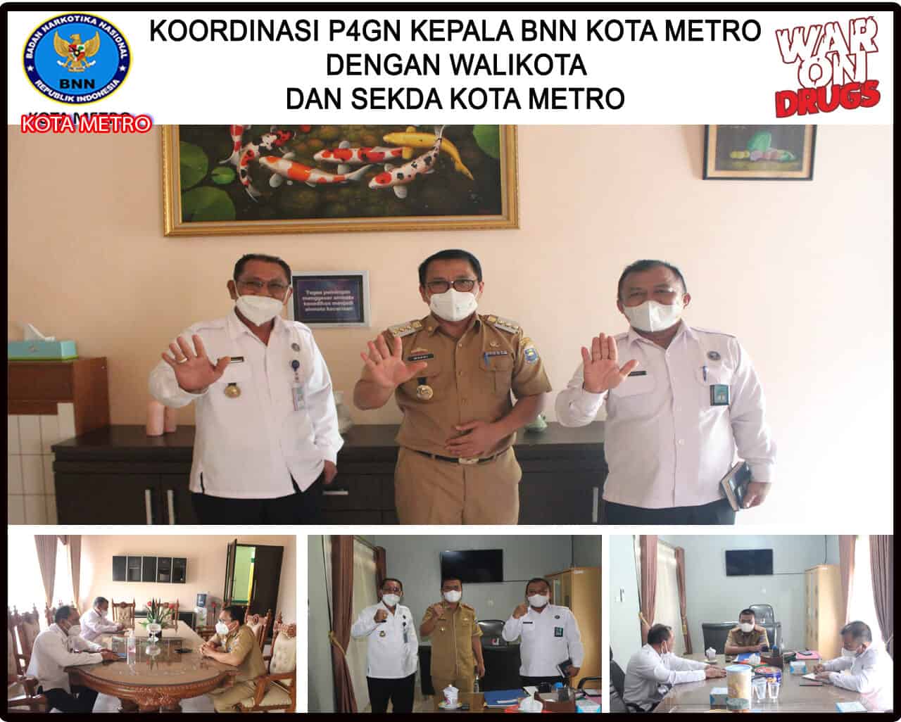 Kepala BNN Kota Metro Melakukan Koordinasi dengan Walikota dan SEKDA Kota Metro Konsep Otomatis