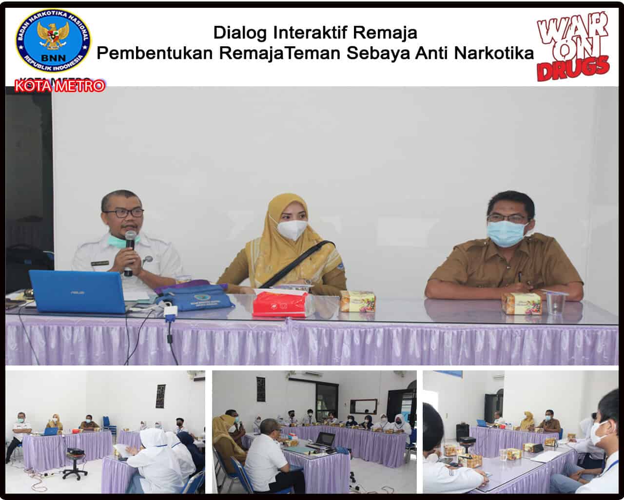 BNN Kota Metro Melakukan Kegiatan Dialog Interaktif Remaja Teman Sebaya Anti Narkotika Tahun 2021 (Pertemuan Kelima)